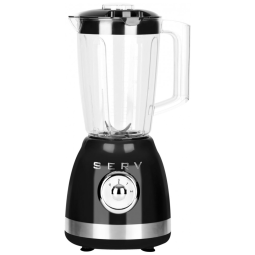 Liquidificador Elétrico Servappetit Preto Retrô 1,6L 300W 3 Velocidades Motor Potente AS Inquebrável Lâminas Inox