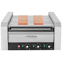 Máquina para Cachorro Quente em Aço Inoxidável com 11 Rolos até 30 Salsichas, 110V 1650W, SNKOURIN, Prata