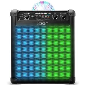 Caixa de Som Portátil com Bluetooth Karaokê e Bateria Recarregável Luz de Festa, ION Party Rocker Plus, Preto