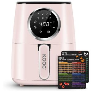 KOOC Fritadeira Elétrica AirFryer sem Óleo 8 em 1, Capacidade 4,3L, 1400W, 110V, Rosa
