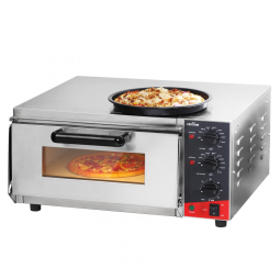 Forno de Pizza Elétrico com Pedra de Pizza e Temporizador 110V 1600W Crosson Prata