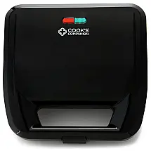 Cooks Companion Máquina de Waffle Antiaderente 2 Fatias, 750W, 110V, Preta