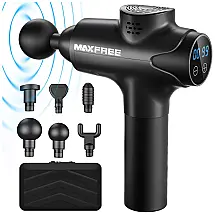 Massageador Pistola Elétrico Profissional Sem Fio 6 Acessórios 20 Velocidades 3200 RPM, Silencioso, COTTILE, Preto