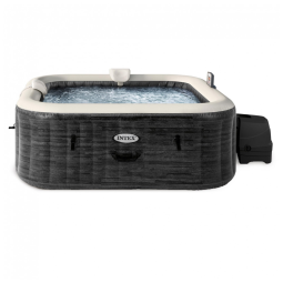 Spa Inflável Hidromassagem para 6 Pessoas com 170 Jatos de Bolha e Bomba Embutida, Intex 28451EP, Cinza