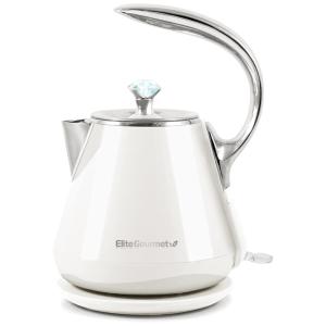 Chaleira Elétrica de 1,2L com Desligamento Automático, 1350W, 110v, ELITE GOURMET EKT 1203W, Branco