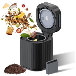 Composteira Elétrica de Cozinha 3L para Ambientes Internos com Lâmpada UV, Inodora e Filtro de Carbono Substituível, 110V, LYKOCLEAN, Preta