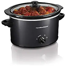 Panela Elétrica 2.8L com 3 Configurações, Revestimento em Cerâmica Removível, 110V 375W, HAMILTON BEACH 33231, Preto Fosco
