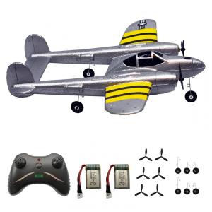 RTF Avião de Controle Remoto 2.4G Design 2CH, Idade Recomendada 14, PLRB TOYS, Cinza