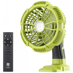 Ventilador Portátil a Bateria com 3 Velocidades e Controle Remoto, DTEZTECH, Verde