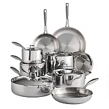 Conjunto de Panelas e Frigideiras de Aço Inoxidável, 14 Peças, TRAMONTINA 80116, 045DS, Prateado