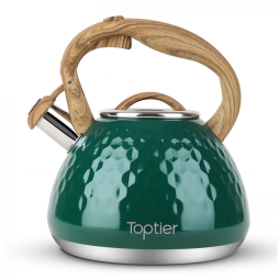 Chaleira de Chá 2.7L com Apito, Aço Inoxidável, TOPTIER, Verde