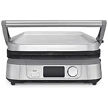 Grill Elétrico Antiaderente serve até 4 Porções com Tela LCD, 110V, Nozaya, Prata