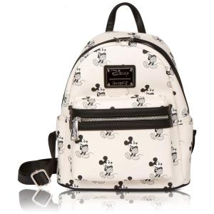 Mochila Escolar Infantil Loungefly Disney Mickey Mouse para Crianças a Partir de 6 Anos, Branca