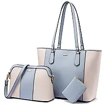 LOVEVOOK Conjunto de Bolsas Femininas de Ombro para Trabalho, 3 Unidades, Azul Pastel