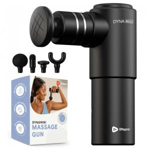 Massageador Pistola Elétrico Profissional Sem Fio 4 Acessórios, 900 RPM, LIFEPRO, Preto