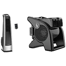Kit de Ventilador de Torre U35115 e Ventilador de Piso U15617, 110V, Lasko, Preto e Cinza