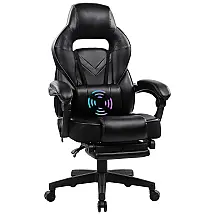 Cadeira Gamer Ergonômica Reclinável e Giratória com Apoio Lombar e Cabeça, HEALGEN, Preto