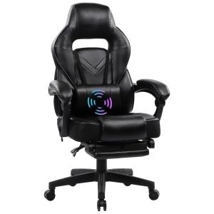 Cadeira Gamer Ergonômica Reclinável e Giratória com Apoio Lombar e Cabeça, HEALGEN, Preto