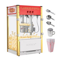 Pipoqueira Elétrica Faz até 18,4 kg de Pipoca com Panela de 340g, Colher de Aço Inoxidável, Colher de Óleo e 3 Copos de Pipoca, 110V 1400W