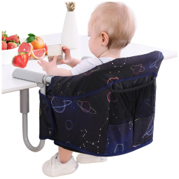 Cadeira de Alimentação Portátil com Encaixe em Mesa e Arnês para Viagem, Teglu, Azul