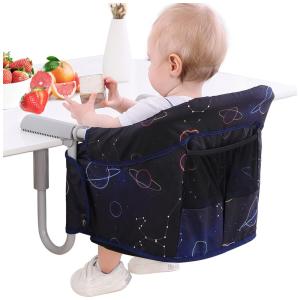 Cadeira de Alimentação Portátil com Encaixe em Mesa e Arnês para Viagem, Teglu, Azul