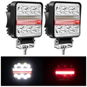 Farol de Milha LED Off Road 2420Lúmens 34x3w 11,43x12x3,3cm 10 a 30V Impermeável, YORKIM, Preto