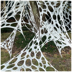 Teia de Aranha Gigante Cobre até 40 m2 para Decoração de Halloween, 2 UN