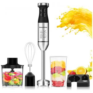Mixer com 9 Velocidades e Acessórios em Aço Inoxidável, 225W, 110v, BONSENKITCHEN HB8001, Prateado