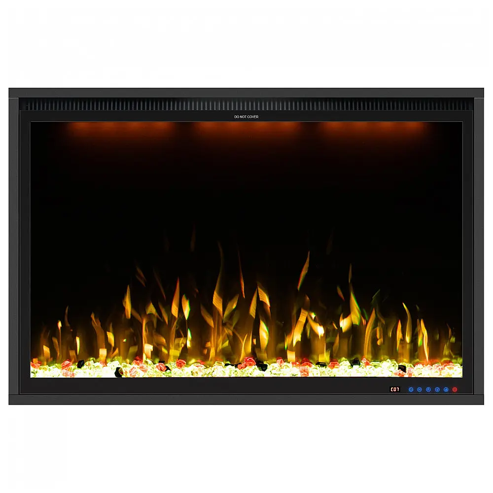 Lareira Elétrica de Embutir A67x101L cm com Controle Remoto por APP, 13 Cores de Chama Ajustáveis e Slim Recessed, 110V 1500W