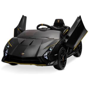 Carro Elétrico Infantil a Bateria com 4 Motores, Controle Remoto, Bluetooth e Suspensão de Mola, 12V, Kidzone Lamborghini, Roxo