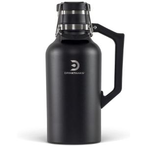 DrinkTanks Cooler Portátil para Garrafas de cerveja com Isolamento Duplo, Aço Inox, Preto