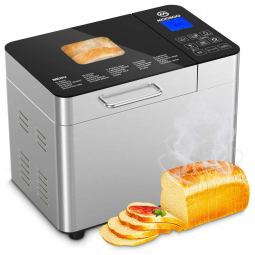 Panificadora Automática MOOSOO, 25 em 1, Aço Inoxidável 3 Tamanhos, 3 Cores Pão, Prata, Preto 110V