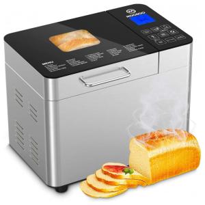 Panificadora Automática MOOSOO, 25 em 1, Aço Inoxidável 3 Tamanhos, 3 Cores Pão, Prata, Preto 110V