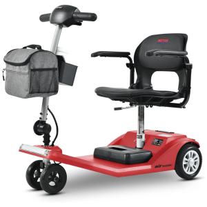 Cadeira de Rodas Elétrica de Mobilidade Metro Mobility para Adultos, Super Leve para Idosos, Aprovado para Aeronaves,Vermelho Claro.