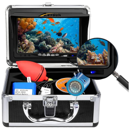 Anysun Câmera de Pesca Subaquática Portátil à Prova dÁgua com Monitor e Luzes Infravermelhas, Cabo 15 M