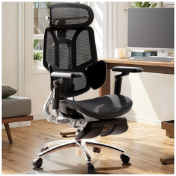 Hbada Cadeira Gamer Ergonômica Ajustável com Apoio para a Lombar, Preta