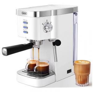 Máquina de Café Expresso 20 Bar com Vaporizador de Leite, 3 Funções e Tanque de Água Removível de 1,2L, 110V 1350W, Gevi GECME022-U