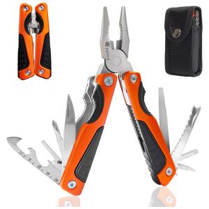 HEYPUB Alicate Multifuncional 12 em 1, Aço Inoxidável, Laranja