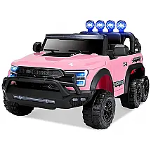 Carro, Carrinho Elétrico para Crianças 12V com Controle Remoto 2.4G e Luzes, JOYLDIAS, Rosa