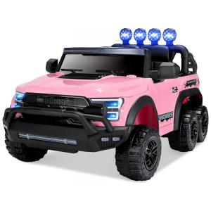 Carro, Carrinho Elétrico para Crianças 12V com Controle Remoto 2.4G e Luzes, JOYLDIAS, Rosa