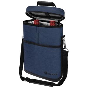 Bolsa Térmica Para Transporte de Vinhos até 2 Garrafas, OPUX, Azul