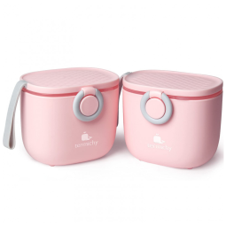 Dispenser Fórmula Bebê Termichy Rosa Portátil com Alça e Colher 250g 2un