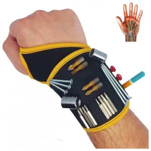 Pulseira Magnética para Pregos, Parafusos e Chaves, com LED, Vermelha