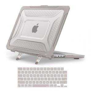 MOSISO Capa Rígida Honeycomb para MacBook Pro 16" 2021-2025 M1/M2/M3/M4 Pro/Max com Suporte Dobrável e Capa de Teclado, Caqui