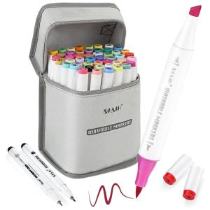 Conjunto de Canetas Artisticas à Base de Água 48 Cores com Ponta de Pincel e Estojo para Transporte, SFAIH