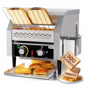 Torradeira Elétrica até 300 Torradas por Hora 1300W Aço Inoxidável, 110v, PYY, Prateado