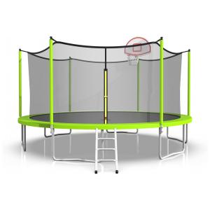 Tensun 5.5FT 8FT 10FT 12FT 14FT 15FT 16FT Conjunto de trampolim com rede de segurança, tabela de basquete e escada de metal para crianças