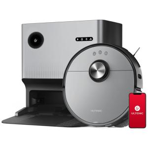 Aspirador Robô Compatível Siri e Alexa com Auto Esvaziamento e Auto Secagem, 110V, Ultenic MC1, Cinza