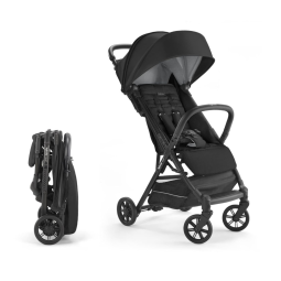 Carrinho de Bebê Compacto com Assento Acolchoado, Reclinação em Várias Posições e Apoio para as Pernas Ajustável, Inglesina Quid, Preto