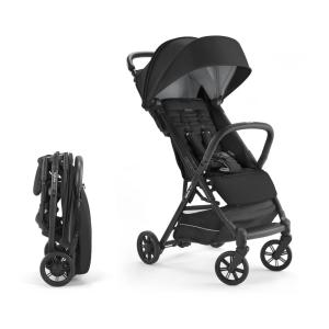 Carrinho de Bebê Compacto com Assento Acolchoado, Reclinação em Várias Posições e Apoio para as Pernas Ajustável, Inglesina Quid, Preto